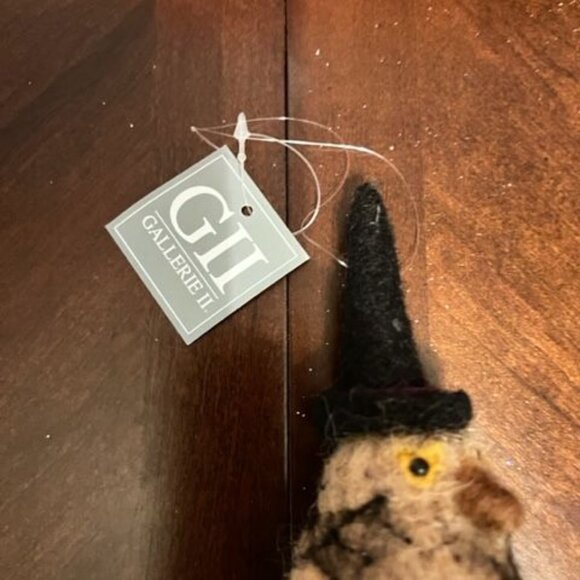 Felt owl  With Witch Hat Halloween Decoration ornament by gallerie II - Picture 7 of 7